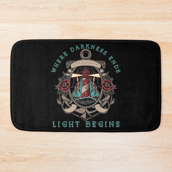 Item preview, Where Darkness Ends, Light Begins, Old School Lighthouse Tattoo Design designed and sold by Proverbial Wisdom Design.