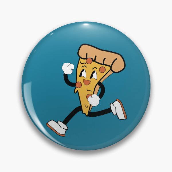 Item preview, Retro pizza character Badge designed and sold by TheOneTrueDoggo.