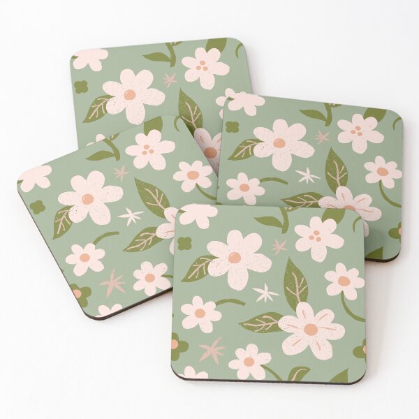 Item preview, Daisy flower pattern in green designed and sold by Miss-Belle.