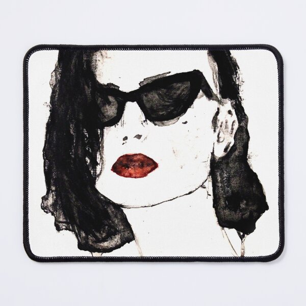 Item preview, Monochrome watercolor illustration woman portrait with red lips designed and sold by Agathokakological (adj).