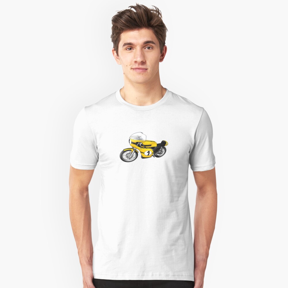 Motorcycle T-shirts Art: Yellow & black Slim Fit T-Shirt