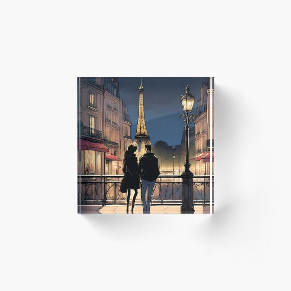 Aperçu de l'œuvre Un couple admire Paris Valentine créée et vendue par xiaidex.