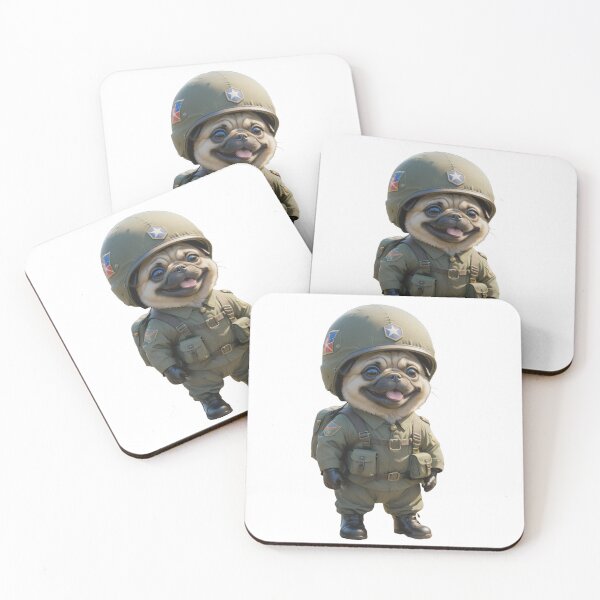Item preview, Parachutist Soldier Pug Dog designed and sold by GiwuArt777.
