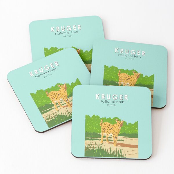 Item preview, Kruger National Park Serval Travel Art Vintage designed and sold by KrisSidDesigns.