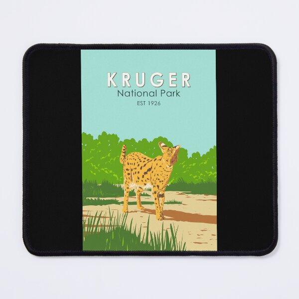 Item preview, Kruger National Park Serval Travel Art Vintage designed and sold by KrisSidDesigns.