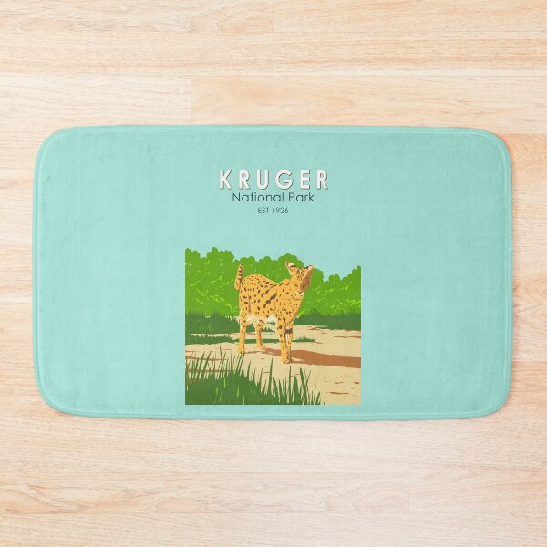 Item preview, Kruger National Park Serval Travel Art Vintage designed and sold by KrisSidDesigns.