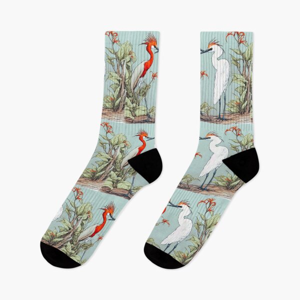 Item preview, a Crested Red-headed Egret accompanied by its young designed and sold by janjacbu.