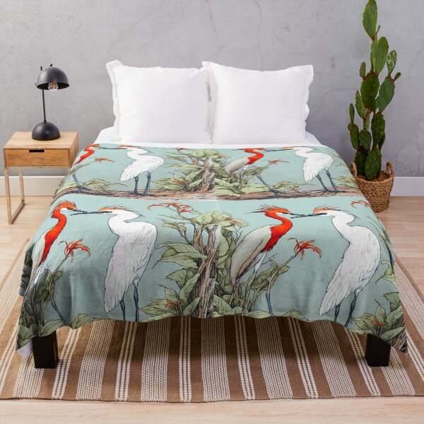 Item preview, a Crested Red-headed Egret accompanied by its young designed and sold by janjacbu.