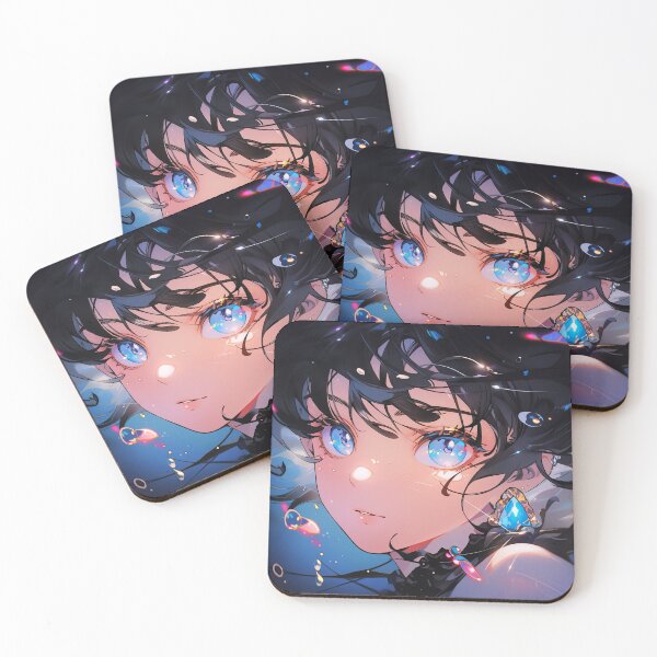 Item preview, Luminescent Starry Blue Gemstone Anime Girl designed and sold by bubblegoth.