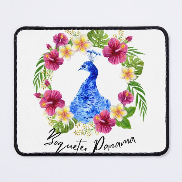 Item preview, Boquete Panama Flower Festival With Blue Peacock and Hibiscus designed and sold by julyperson.