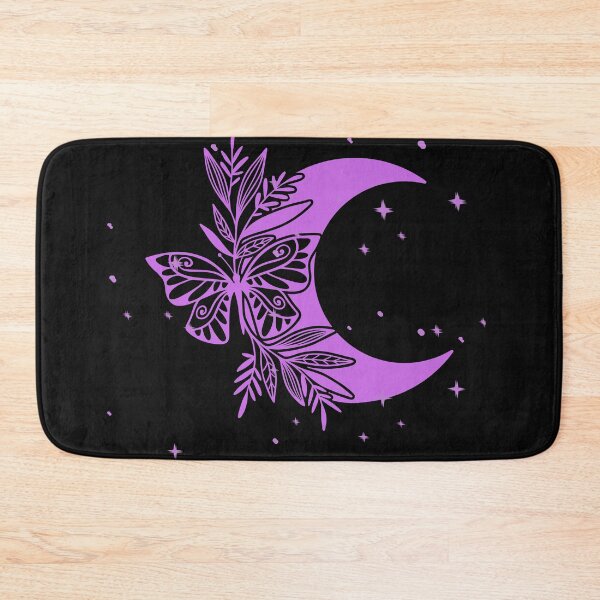 Item preview, Crescent Moon Flower Purple Moth art Abstract Pattern designed and sold by LLdreams.