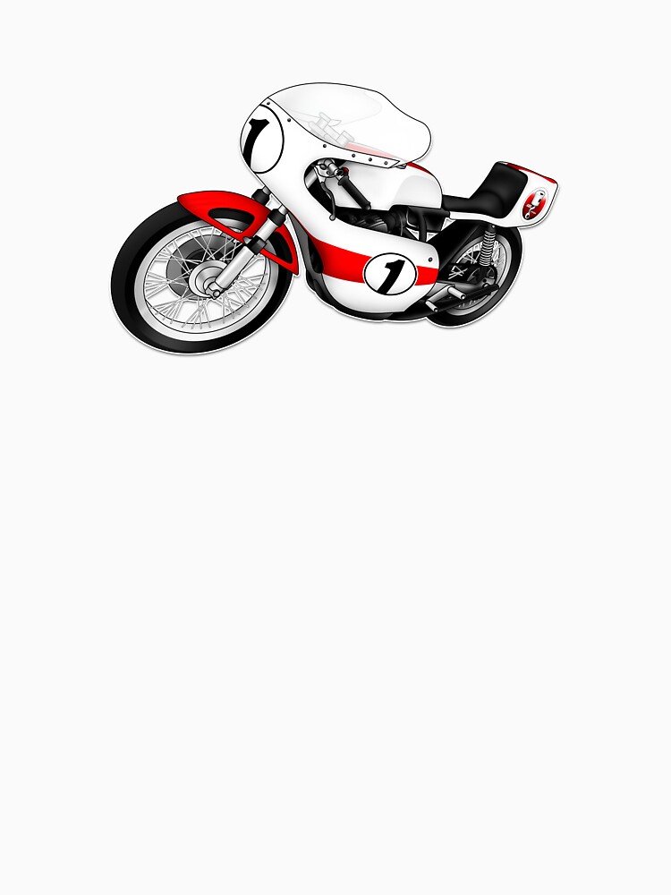 Motorcycle T-shirts Art: White & Red by yj8dsk57