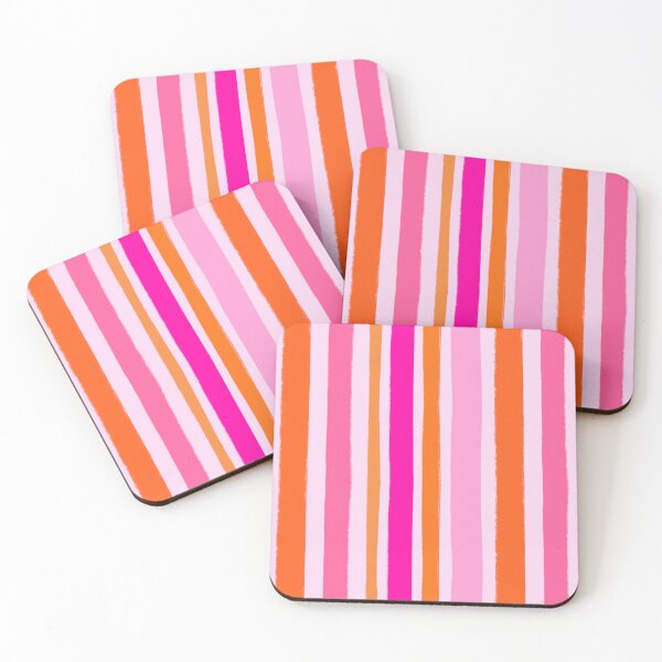 Item preview, Multi Pink and Orange Stripes Freehand designed and sold by OneThreeSix.