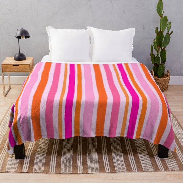 Item preview, Multi Pink and Orange Stripes Freehand designed and sold by OneThreeSix.
