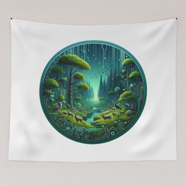 Item preview, Digital Forrest | Nature And Technology | Neon Nature designed and sold by ShopCoolStop.