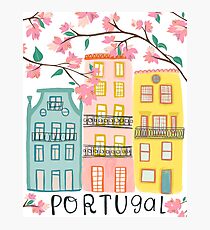 Pretty Portugal houses and flowers Photographic Print
