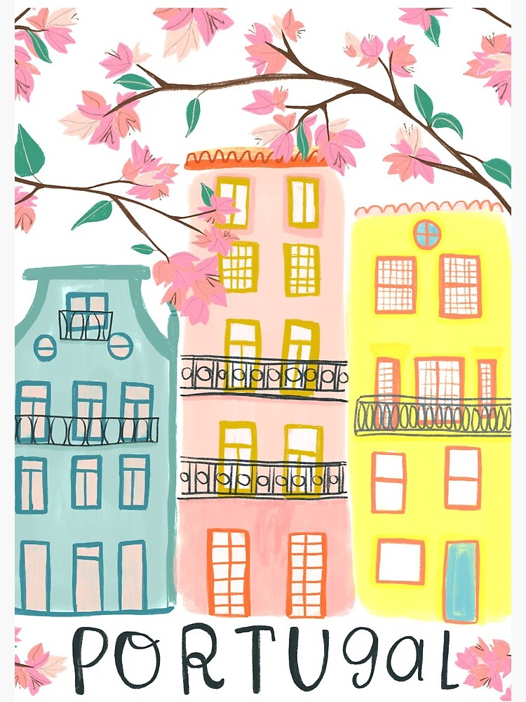 Pretty Portugal houses and flowers by shoshannahscrib