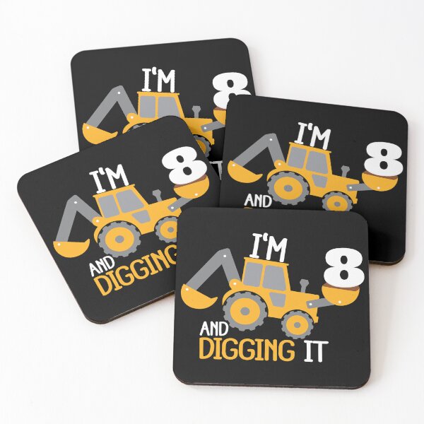 Item preview, Construction Birthday Digging It: 8th Birthday on Black designed and sold by sweetbelle.