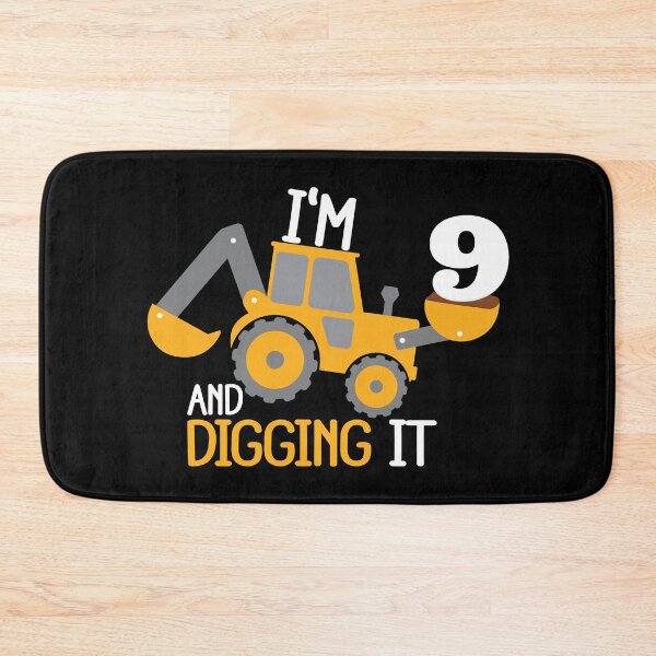 Item preview, Construction Birthday Digging It: 9th Birthday on Black designed and sold by sweetbelle.