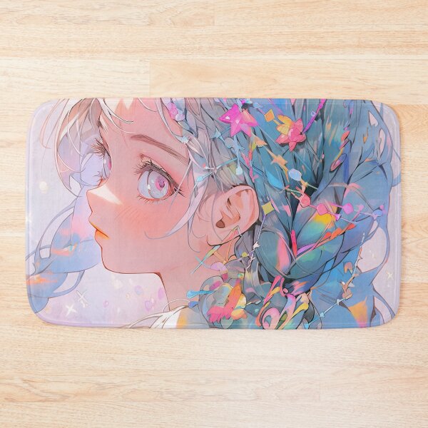 Item preview, Serene Pastel Iridescent Braids Anime Girl designed and sold by bubblegoth.