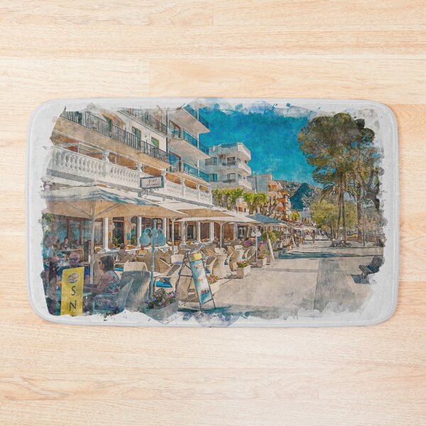 Item preview, Hotel Miramar Puerto Pollensa Watercolour Effect designed and sold by GG WALL ART.
