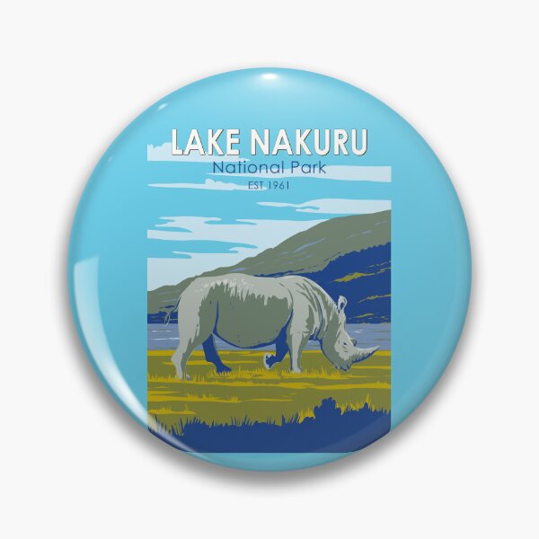 Item preview, Lake Nakuru National Park White Rhinoceros Travel Art Vintage designed and sold by KrisSidDesigns.