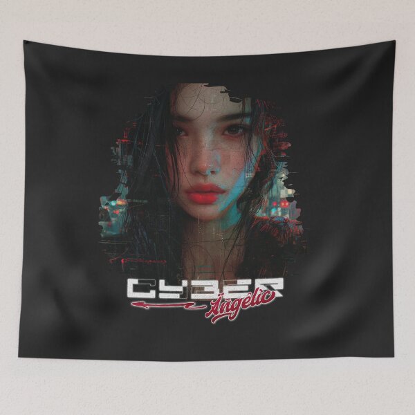 Item preview, Cyber Angelic - Digital Dreams Portrait designed and sold by Sir Meow Meow.