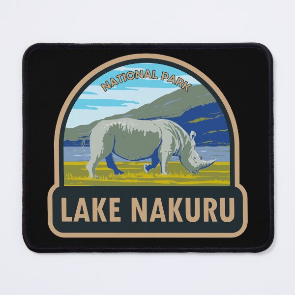 Item preview, Lake Nakuru National Park White Rhinoceros Travel Art designed and sold by KrisSidDesigns.