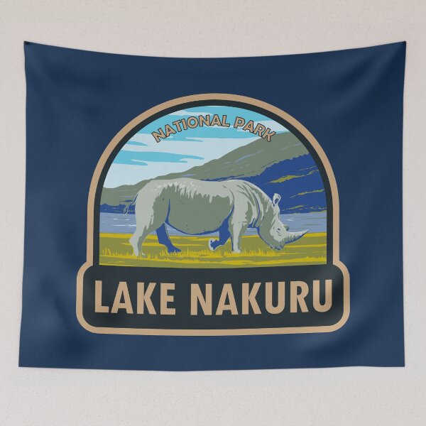 Item preview, Lake Nakuru National Park White Rhinoceros Travel Art designed and sold by KrisSidDesigns.