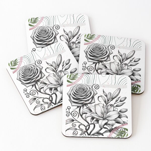 Item preview, Harmony of Lily and Rose in Exquisite Sketch designed and sold by Lam168.