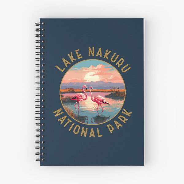 Item preview, Lake Nakuru National Park Flamingo Retro Distressed Circle designed and sold by KrisSidDesigns.