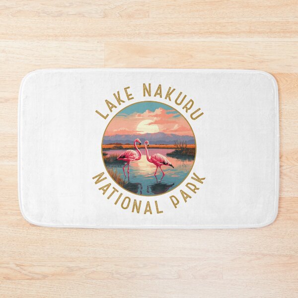 Item preview, Lake Nakuru National Park Flamingo Retro Distressed Circle designed and sold by KrisSidDesigns.