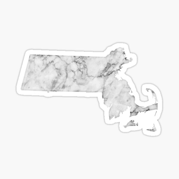 Massachusetts - White Marble Sticker