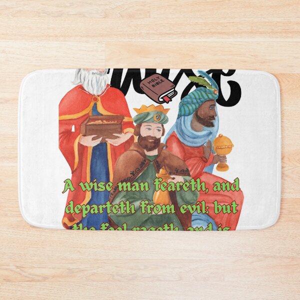 Item preview, A wise man feareth, and departeth from evil: but the fool rageth, and is confident. designed and sold by Hinny8.