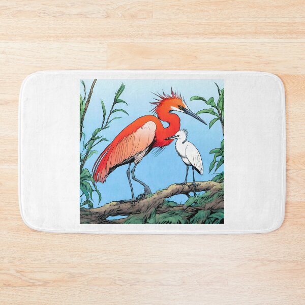 Item preview, a Crested Red-headed Egret and its young designed and sold by janjacbu.