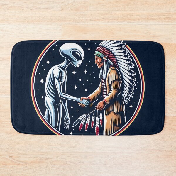 Item preview, Alien and Native American - handshake for peace designed and sold by UFOFashionista.