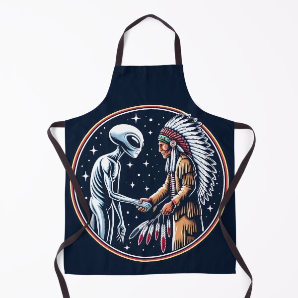Item preview, Alien and Native American - handshake for peace designed and sold by UFOFashionista.