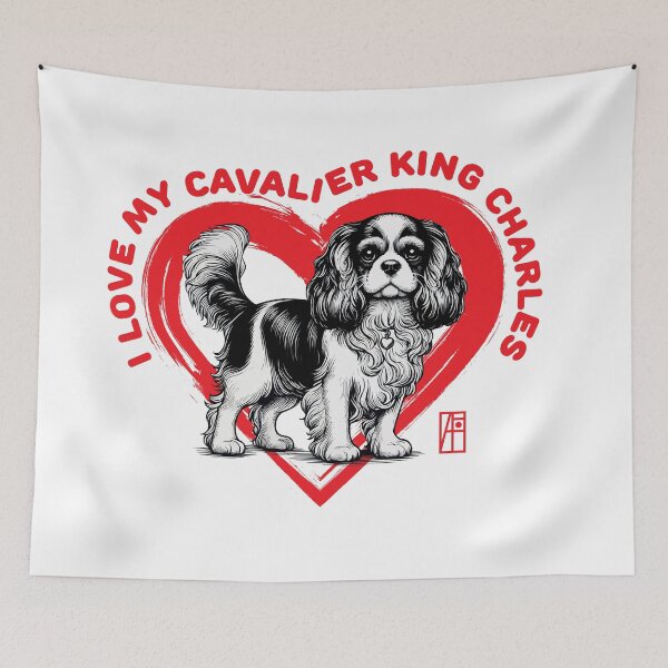Item preview, I Love My Cavalier King Charles Spaniel - I Love my dog - Sociable dog designed and sold by ArtProjectShop.