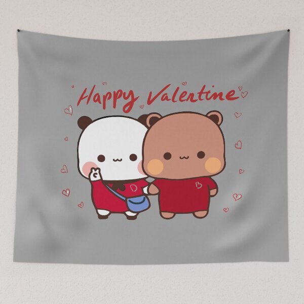 Item preview, Happy Valentine from DuDu Bear and BuBu Panda  designed and sold by Pandety.