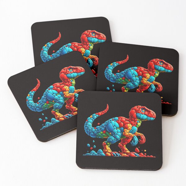 Item preview, Primary Palette Velociraptor Pebble Art designed and sold by MachineDesigned.
