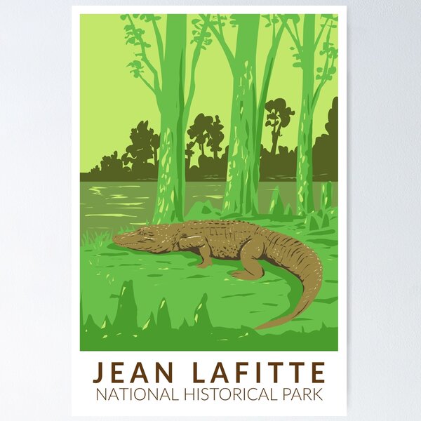 Item preview, Jean Lafitte National Historical Park Travel Art Vintage designed and sold by KrisSidDesigns.