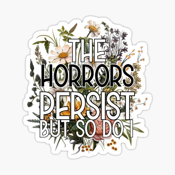Vista previa del artículo con la obra «Los horrores persisten, pero yo también Flor de humor», diseñado y vendido por Chmielayka.