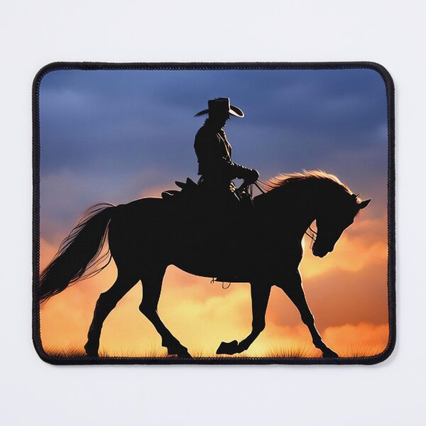 Item preview, Cowboy Dressage with Horse and Sunset Rider and Reflection in Water designed and sold by Stephanie Laird.
