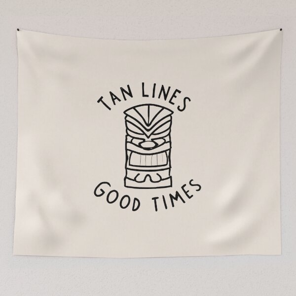 Item preview, Tiki Statue 'Tan Lines Good Times' - Tropical Vacation Graphic designed and sold by Retro Travel Design.