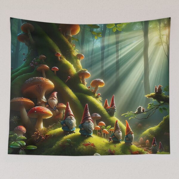 Item preview, Gnomes in the forest on a sunny day designed and sold by Golden-Teacher.