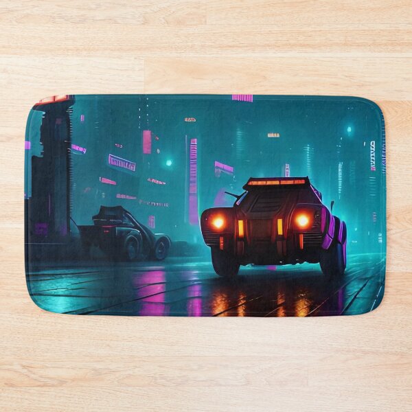 Item preview, Futuristic cityscape with neon lights and advanced vehicles. designed and sold by ArtComixHaven.