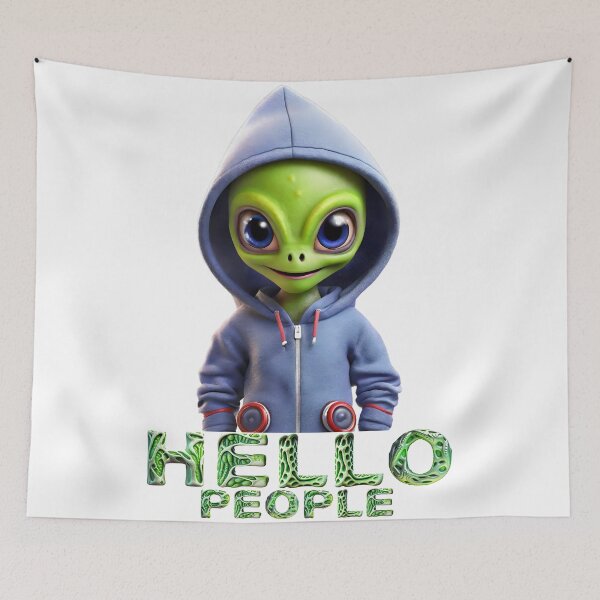 Item preview, Cute alien says hello designed and sold by UFOFashionista.