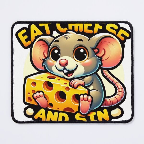 Item preview, Eat Cheese and Sin Funny Rat Classic T-shirt stickers designed and sold by Funnydesign4u.