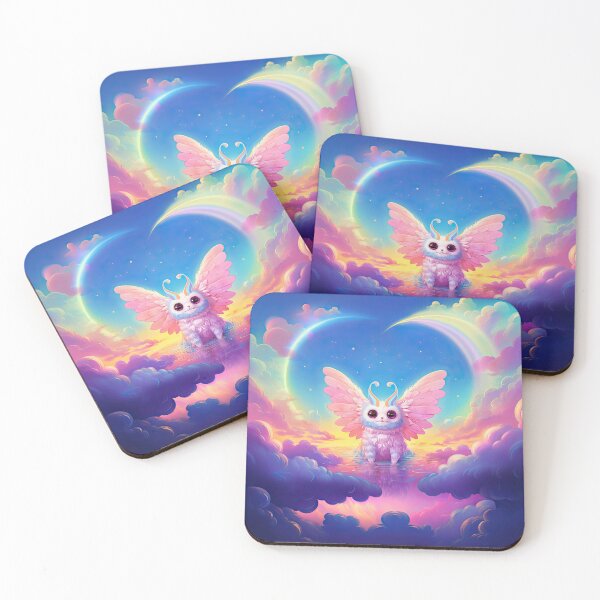 Item preview, Lunar Luminance: Y2K Rainbow White Moth Apparel and Accessories - Illuminate Whimsy in Style! designed and sold by ChromaKins.