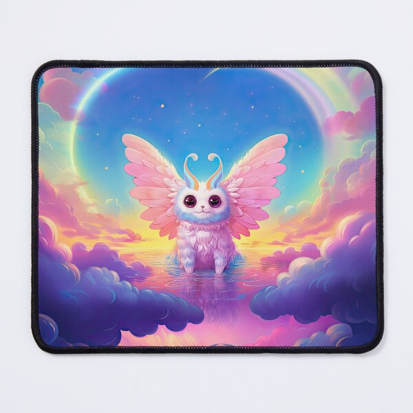 Item preview, Lunar Luminance: Y2K Rainbow White Moth Apparel and Accessories - Illuminate Whimsy in Style! designed and sold by ChromaKins.